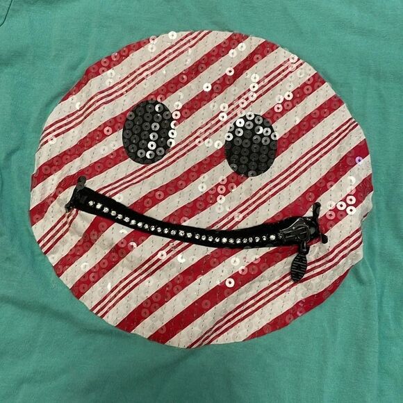 4/$25 Little Miss Matched LS Holiday Peppermint Smiley Face T-Shirt Girl Size 12 - Picture 7 of 11